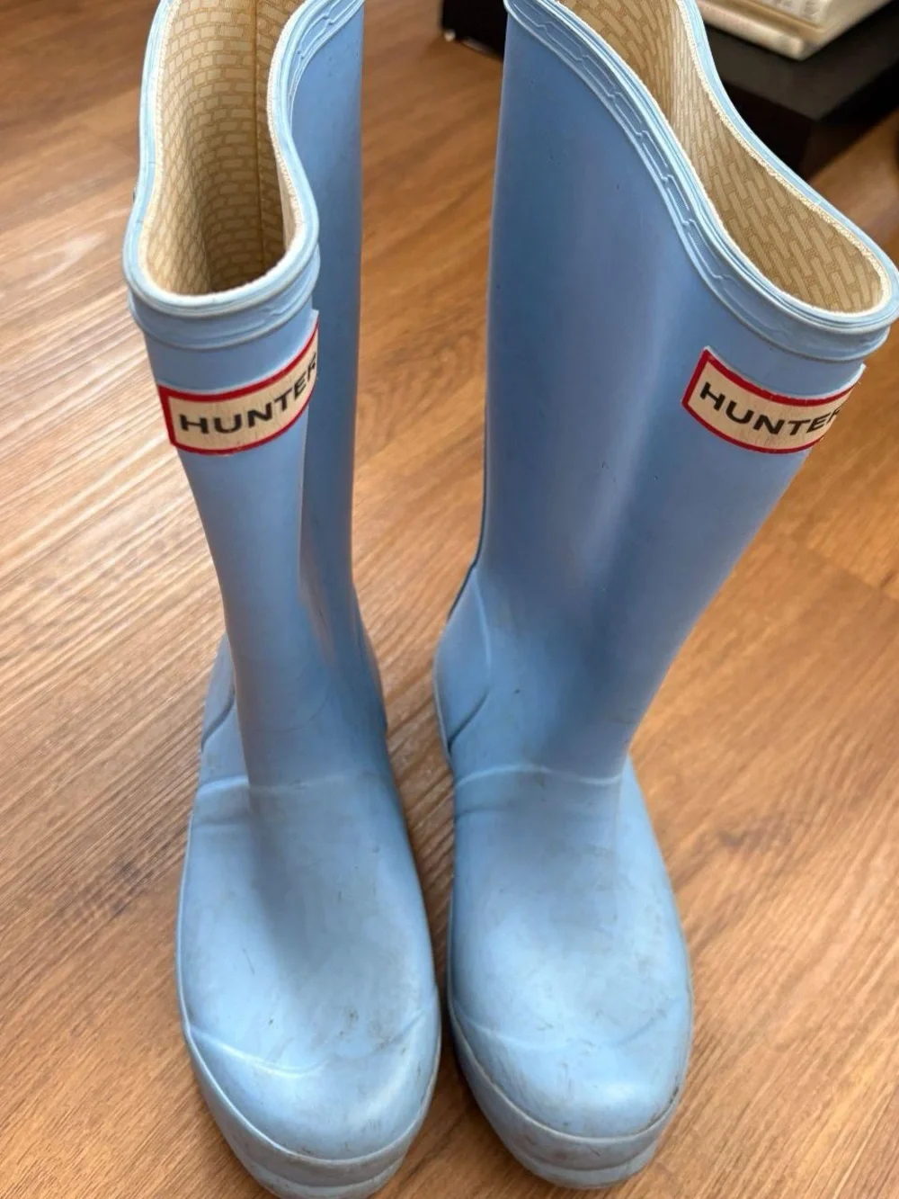 Hunter baby blue rain boots size US 3G